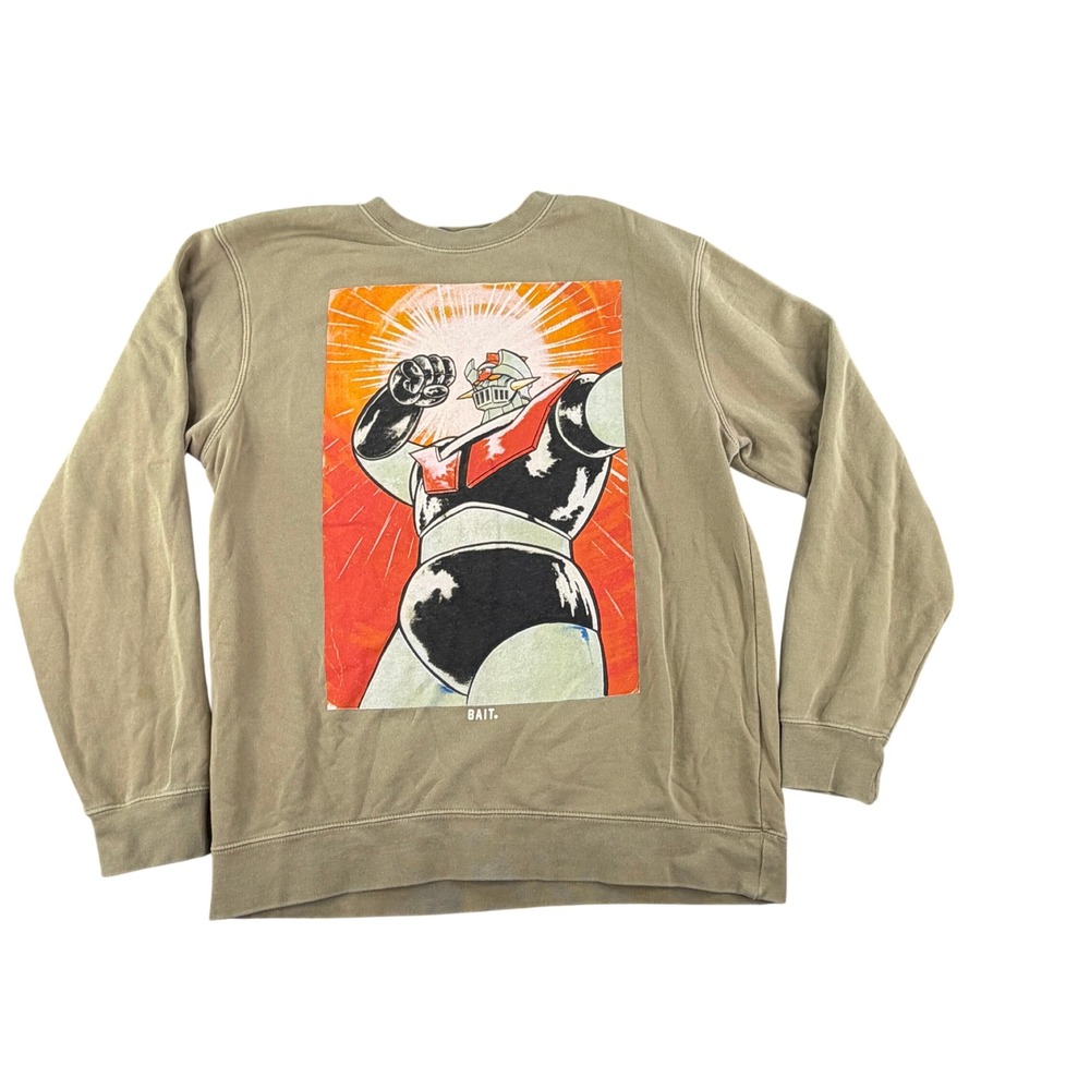 BAIT x Mazinger Z Crewneck Sweatshirt Men's Medium Tan‎ Anime Streetwear